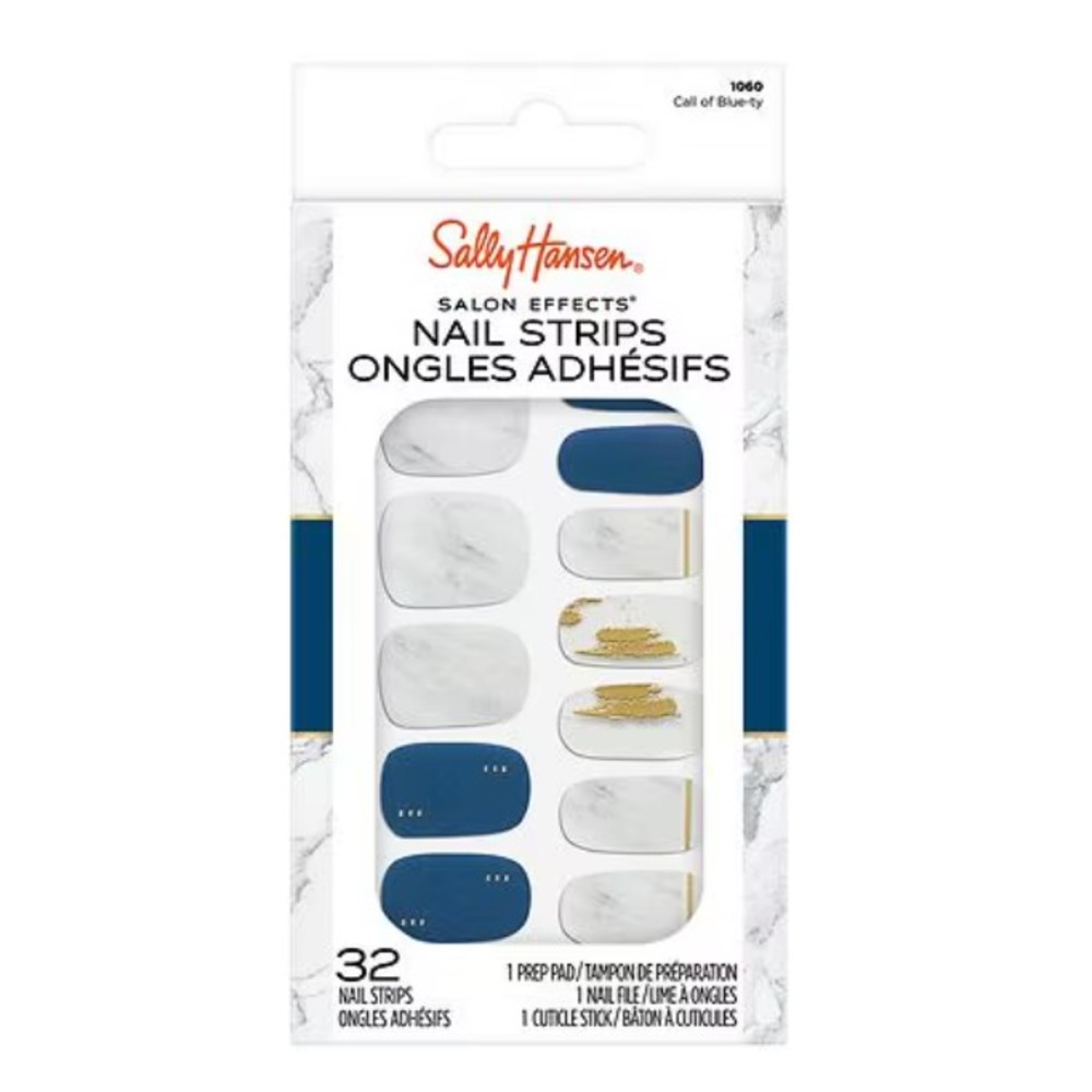 Sally Hansen Salon Effects Nail Strips Call Of Blue-ty 1060 New!